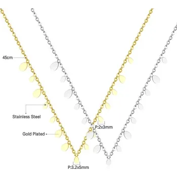 Náhrdelník Elegantní náhrdelník z chirurgické oceli - ovál,Stříbrná