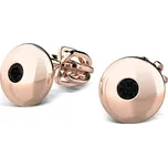 Dámské náušnice růžové zlato 585/1000 zirkon s černé kameny 140009-CV-ZIR-Black