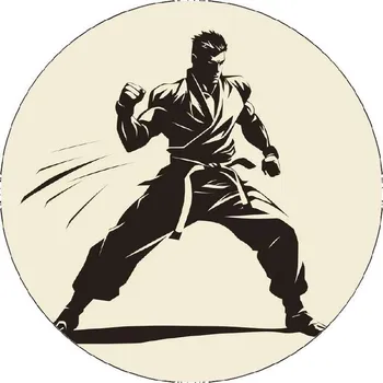 Jedlá dekorace na dort Jedlý papír karatista černobílý obrázek 19,5cm