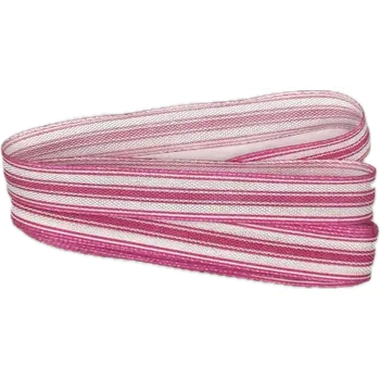 Stuha Stuha pruhovaná LINIE PINK růžová 15mm x 2m (7,50 Kč/m) (Stuha pruhy růžové, tkaná, jednostranný potisk, s vetkaným vlascem)