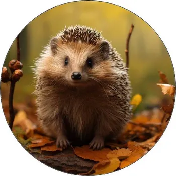 Jedlá dekorace na dort Jedlý papír ježek s listím 19,5cm