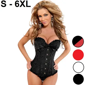 F4H Dámský korzet brokátový – červený, vel. 6XL (NOVÉ BARVY)