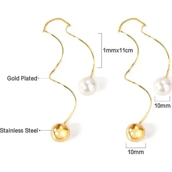 Náušnice Visací náušnice z nerezové oceli - 490G