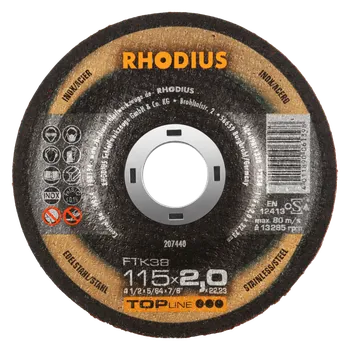 Řezný kotouč RHODIUS Ruční řezný kotouč FTK38 115 x 2,0 x 22,23 TOPline