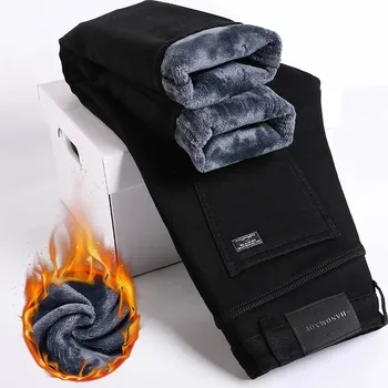 Pánské džíny Pánské džíny s teplou podšívkou Barva: Černá, Velikost: 28