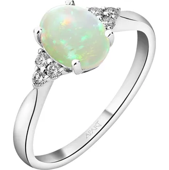 Prsten Prsten z bílého zlata s brilianty a opálem - ryzost 585 - 103.837