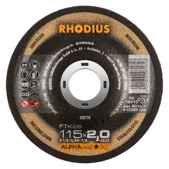 Řezný kotouč RHODIUS Ruční řezný kotouč FTK26 115 x 2,0 x 22,23 ALPHAline