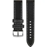 Kožený řemínek na hodinky 22 mm černý