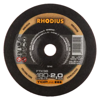 Řezný kotouč RHODIUS Ruční řezný kotouč FTK38 180 x 2,0 x 22,23 TOPline