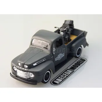 autíčko Ford F-1 Pickup 1948 + Harley-Davidson Wla Flathead 1942 (sběratelský model, určeno pouze k vystavení)