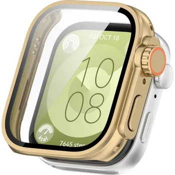 Ostatní příslušenství k chytrým hodinkám VSECHNONAMOBIL 77207 PC FULL COVER Plastový kryt se sklem pro Huawei Watch Fit 3 zlatý