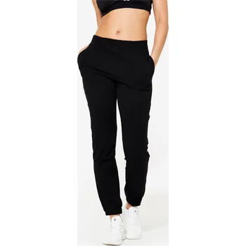 DOMYOS Dámské fitness tepláky 100 S ČERNÁ