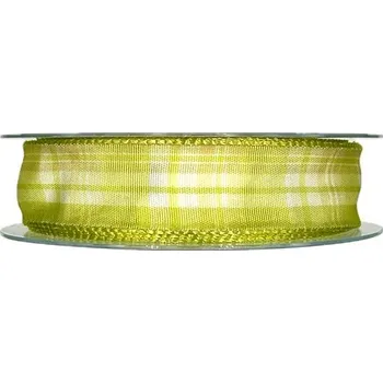 Vánoční dekorace Goldina Loy Prestige saténová zelená 25 mm × 20 m