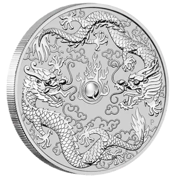 Perth Mint Chinese Myths and Legends stříbrná mince 1oz 2019 Double Dragon