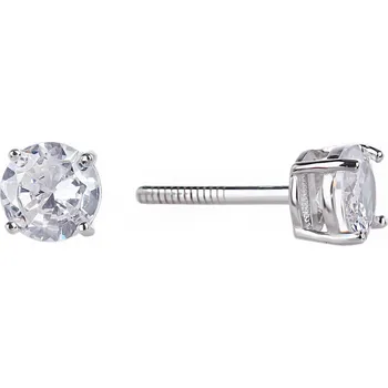 Náušnice Bealio BEALIO Stříbrné náušnice KULATÉ šroubek 6 mm 03-11638-2496
