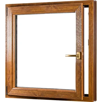 Okno SKLADOVÁ-OKNA.cz Jednokřídlé plastové okno REHAU Smartline+, otvíravo-sklopné levé - 950 x 1100 mm Bílá dovnitř / Zlatý dub ven