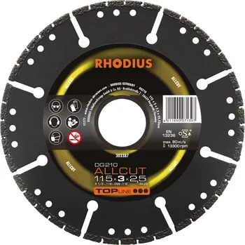 Řezný kotouč RHODIUS Diamantový řezný kotouč DG210 ALLCUT 115 x 3,0 x 2,5 x 22,23 TOPline