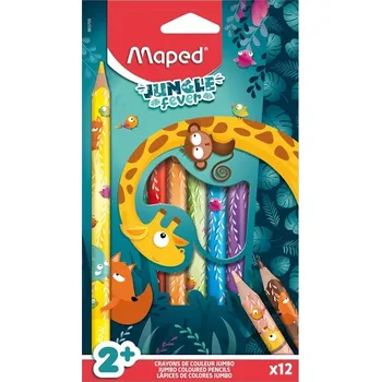 Pastelka Maped Jumbo Jungle Fever trojhranné 12 ks