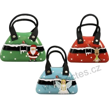 Školní kufřík HANDBAG XMAS plechová dóza vánoční kabelka postavička a vločky sněhu | 3-MIX