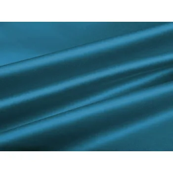 Látka polyesterový satén LUX-050 Petrolejově modrá - šířka 150 cm