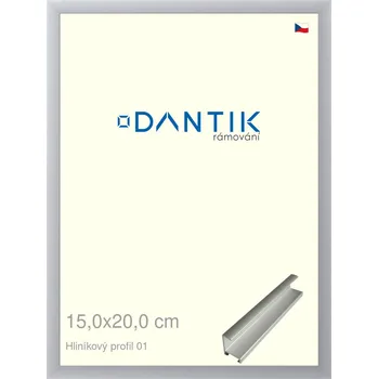 Rám na obraz DANTIK rámeček 15x20 | ALU profil 7001 Stříbrná matná (Sklo Čiré) (Vyrobeno s láskou u nás v DANTIKU)