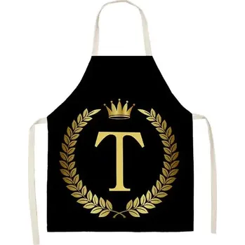 Kuchyňská zástěra Kuchyňská černá zástěra se zlatými písmeny - 13,dětská velikost 47 x 38 cm