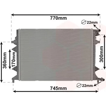 Chladič motoru Chladič, chlazení motoru VAN WEZEL 58012705
