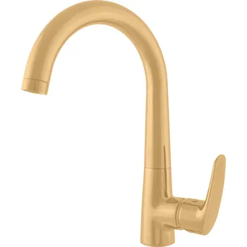 Vodovodní baterie Slezák - RAV Dřezová baterie AMUR - AM719.xZK, Zlatá kartáčovaná Připojovací hadičky - závit: 3/8"