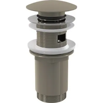 Sifon Alcadrain ALCA umyvadlová výpust 5/4", CLICK/CLACK, s přepadem, velká zátka, kartáčovaný nikl