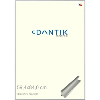 Rám na obraz DANTIK rámeček 59,4x84 | ALU profil 7001 Stříbrná matná (Plexi Čiré) (Vyrobeno s láskou u nás v DANTIKU)