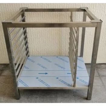 Dílenský stůl Podstavec nerezový se vsuvy pro plechy 600x400 mm a policí Sleva 2100Kč