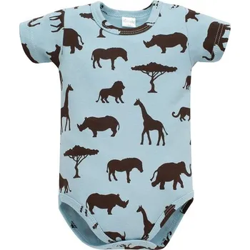 Kojenecký body PINOKIO Body krátký rukáv Safari MODRÁ - 62