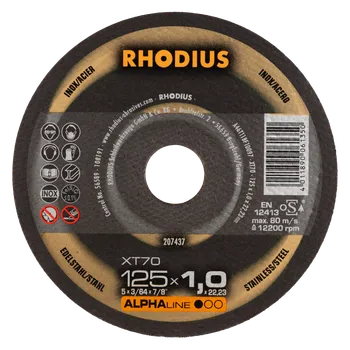 Řezný kotouč RHODIUS Extra tenký řezný kotouč XT70 125 x 1,0 x 22,23 ALPHAline