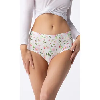 Dámské oblečení Dámské kalhotky Simple Maxi Jasmine Ecru mix vzor - Julimex ecru s květy S