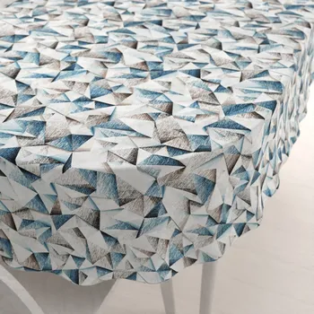 ubrus Velký dekorační oválný ubrus Porto PRT-007 Modro-hnědé krystaly 160x200 cm