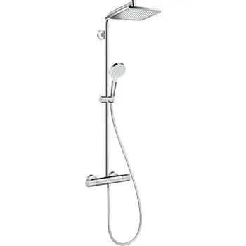 Hansgrohe CROMETTA E SHOWERPIPE 240 sprchový set s termostatickou baterií, horní sprcha, ruční sprcha se 2 proudy, tyč, hadice, chrom