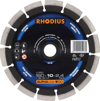 Brusný kotouč RHODIUS Diamantový řezný kotouč LD50 180 x 10,0 x 2,4 x 22,23 ALPHAline