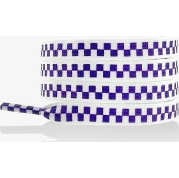 Tkaničky do bot Široké tkaničky s šachovnicovým potiskem, jeden pár - Fialové, 120 cm