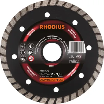 Řezný kotouč RHODIUS Diamantový řezný kotouč DG55 125 x 7,0 x 1,9 x 22,23 ALPHAline