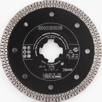 Řezný kotouč RHODIUS Diamantový řezný kotouč DG15 X-LOCK 125 x 10,0 x 1,4 x 22,23 TOPline
