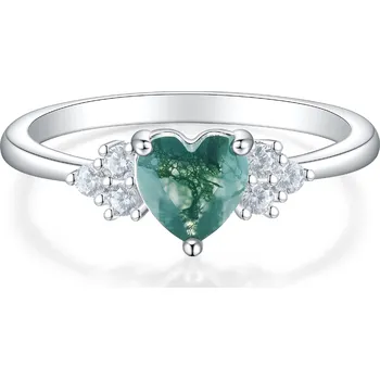 Prsten Olivie Stříbrný prsten MECHOVÝ ACHÁT 8901 Velikost prstenů: 12 (EU: 68-70) Ag 925; ≤1,8 g.