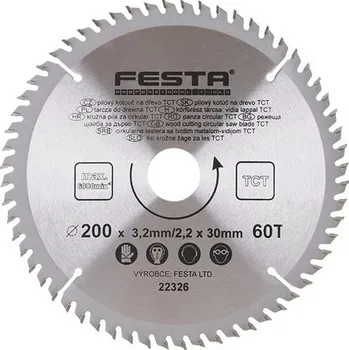Pilový kotouč Kotouč pilový FESTA 22326 SK 200/3,2/30mm 60T