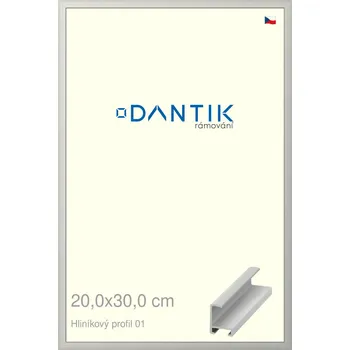 Rám na obraz DANTIK rámeček 20x30 | ALU profil 6001 Stříbrná matná (Sklo Čiré) (Vyrobeno s láskou u nás v DANTIKU)