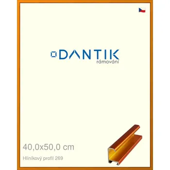 Rám na obraz DANTIK rámeček 40x50 | ALU profil 7269 Oranžová Citrin broušená (Plexi Čiré) (Vyrobeno s láskou u nás v DANTIKU)