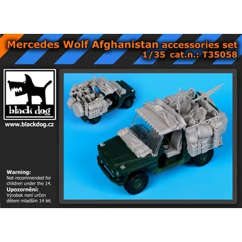 Plastikový model Blackdog 1/35 Mercedes Wolf Afghanistan accessor.set (REV)