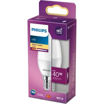 Žárovka Philips LED svíčka B35 E14 40W 827 FR ND 470Lm 2700K