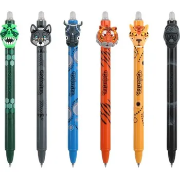 COLORINO Gumovatelné pero Divoká zvířata 0,5 mm - modrá náplň - mix barev