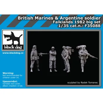 Plastikový model Blackdog 1/35 British&Arg.soldiers Falklands 82 BIG (4 fig)