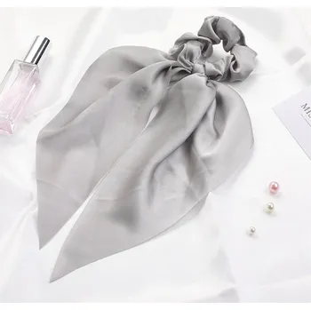 SatinBow saténová mašle do vlasů - stříbrná