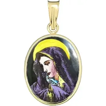 Přívěsek Aljančič Panna Maria Bolestná medailon 193H zlato